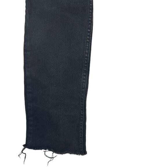 Everlane Black Straight Leg Fringe Raw Hem Classic Denim Jeans Women Sz 27R - Picture 4 of 7